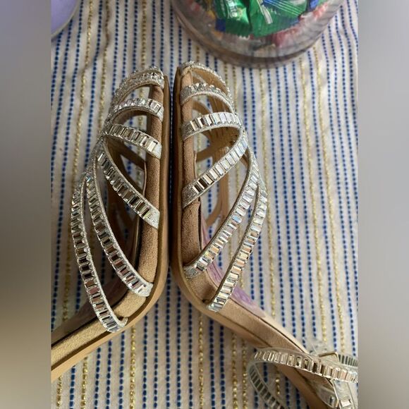 Jessica Simpson Jileta High Heel Sandals Womens Nude Buckle Sz 8.5 - Picture 5 of 15